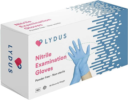 Lydus 5mil Blue Nitrile Examination Disposable Gloves (LBN5), case of 1000 (ASTM D6319, FDA 510k)