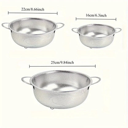 Kitchen Colander Fruit Wash Strainer Stainless Steel Strainer Basket Vegetable Washing Colander