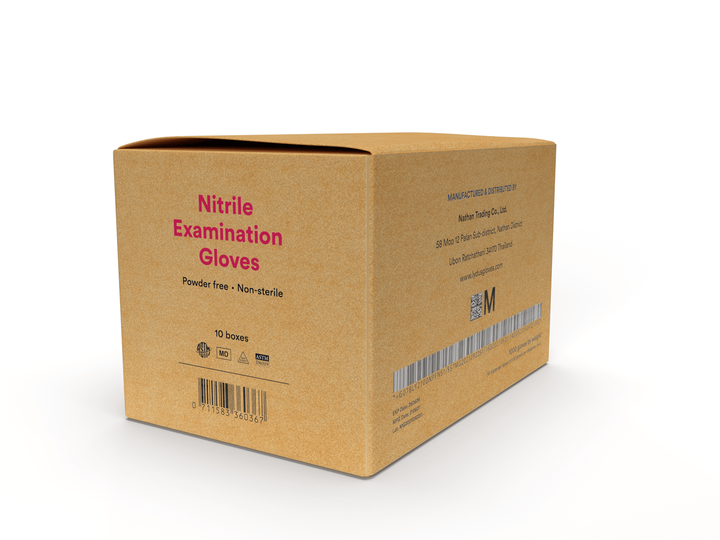 Lydus 5mil Blue Nitrile Examination Disposable Gloves (LBN5), case of 1000 (ASTM D6319, FDA 510k)