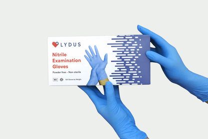 Lydus 5mil Blue Nitrile Examination Disposable Gloves (LBN5), case of 1000 (ASTM D6319, FDA 510k)